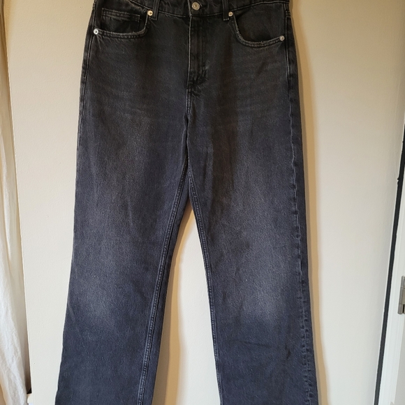 Zara Denim - Zara Women's Charcoal Wide Leg Jeans